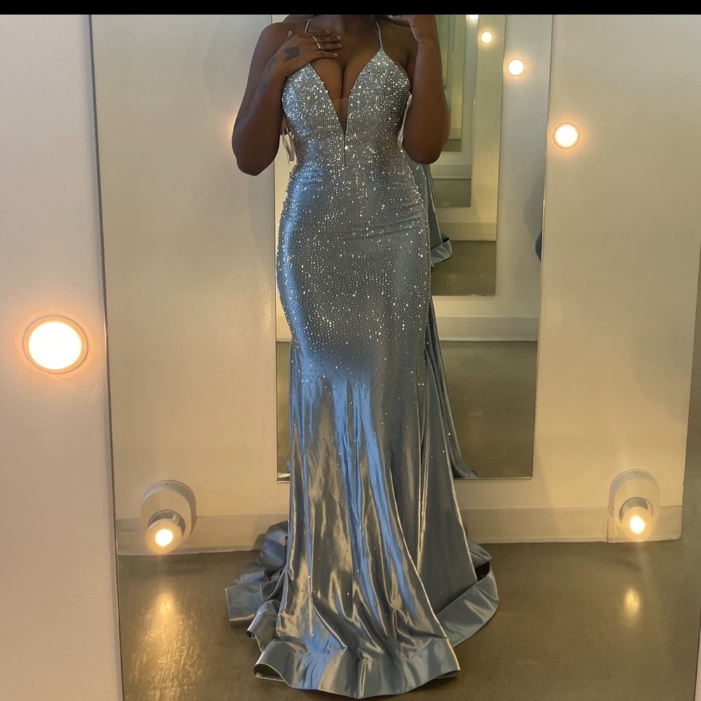 Ice Blue Sherri Hill Prom Dress